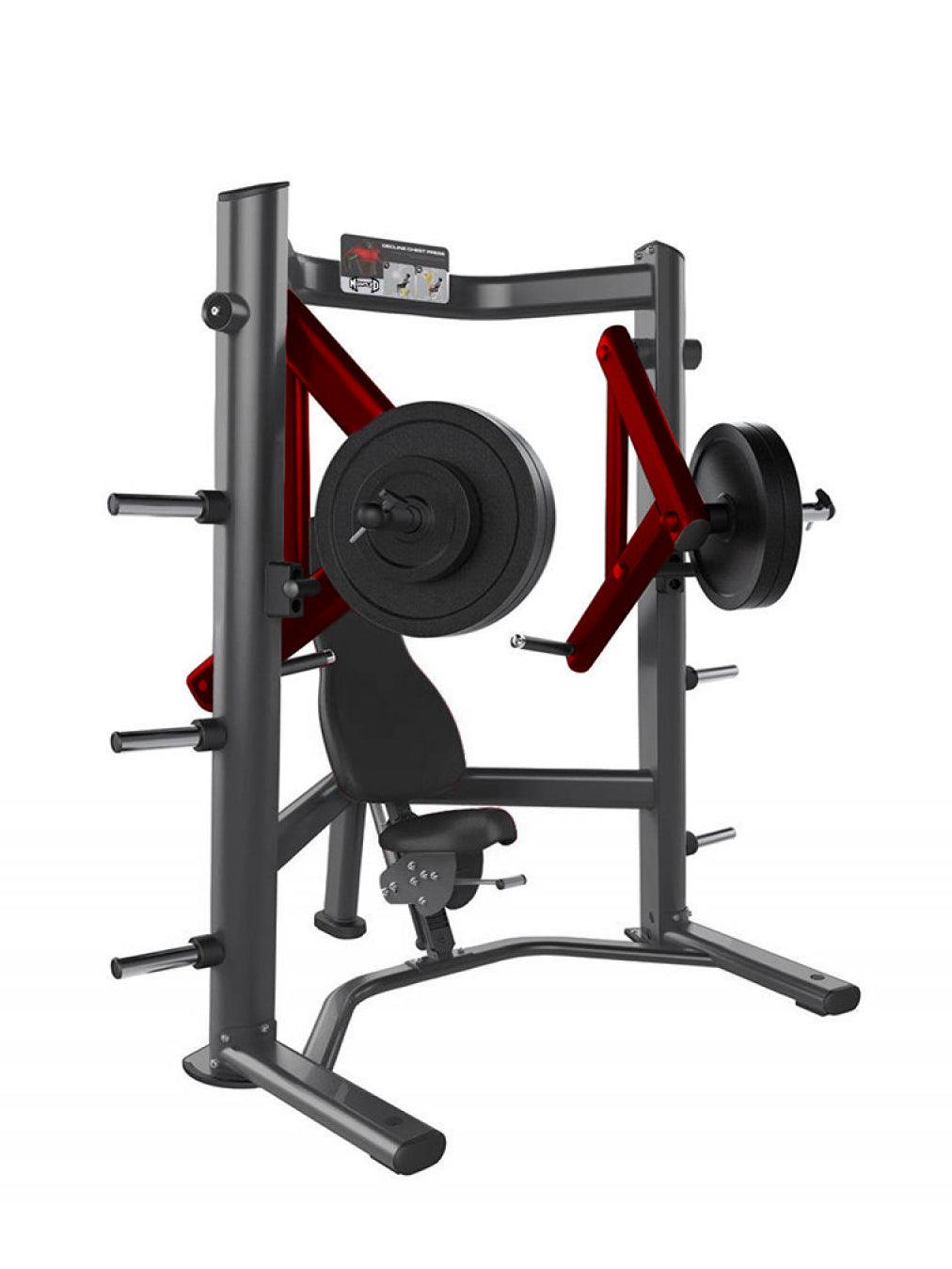 Elite Leverage Decline Chest Press - Muscle D Fitness - Commercial - Adjustable Seat - Plate Loaded