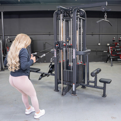 4 Stack Megatron Standard Jungle Gym - 2 Colors - Muscle D Fitness - Low Row, Lat Pulldown, Single Handle Hi/low Pulley, Double Hi/Low Pulley