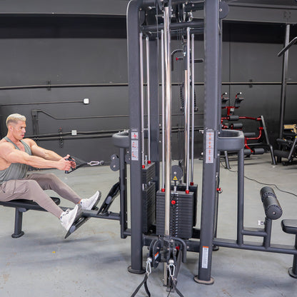 4 Stack Megatron Standard Jungle Gym - 2 Colors - Muscle D Fitness - Low Row, Lat Pulldown, Single Handle Hi/low Pulley, Double Hi/Low Pulley