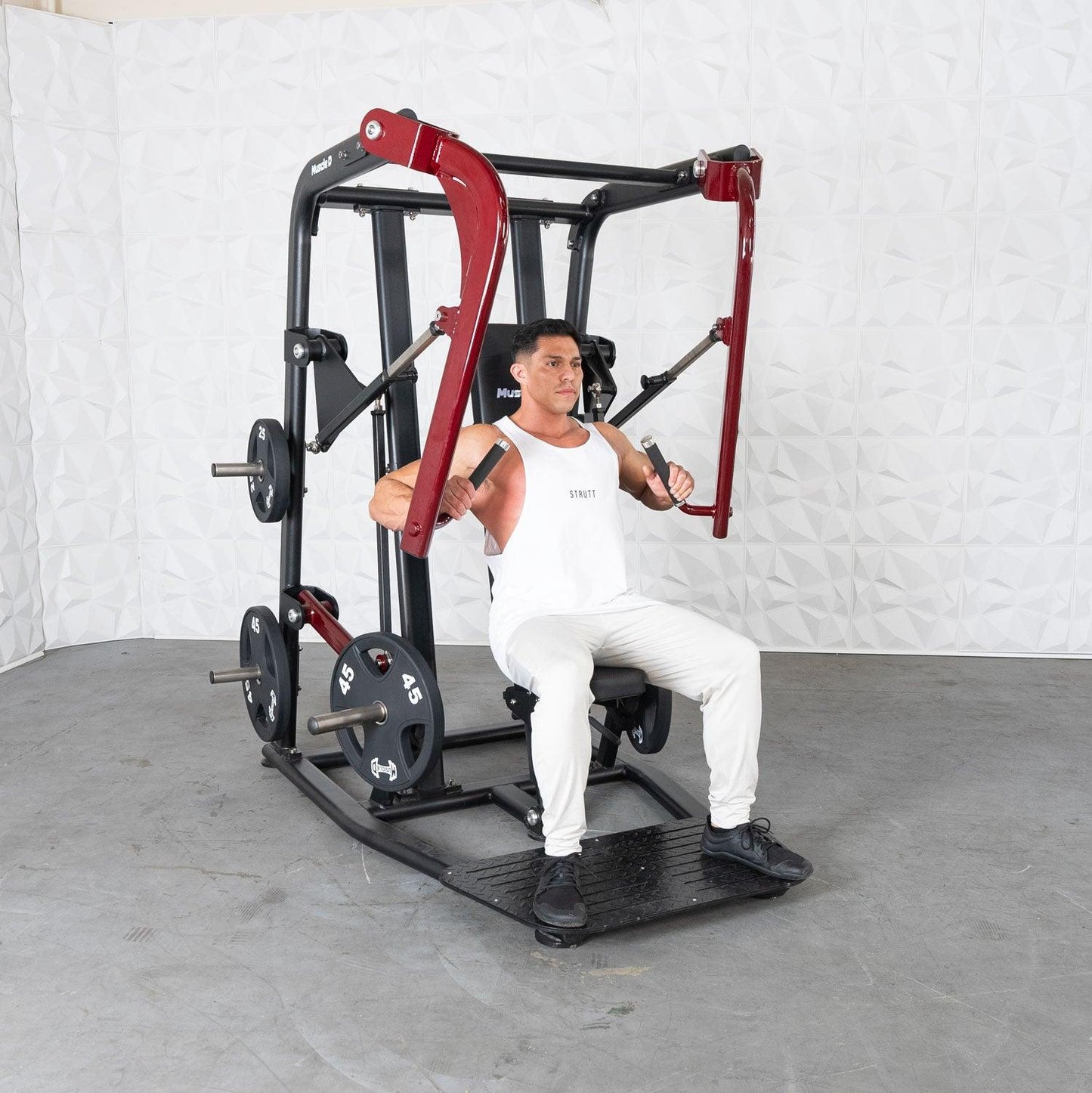 Pro Strength Wide Chest Press - Muscle D Fitness - Premium Adjustable Plate Loaded Bench Press