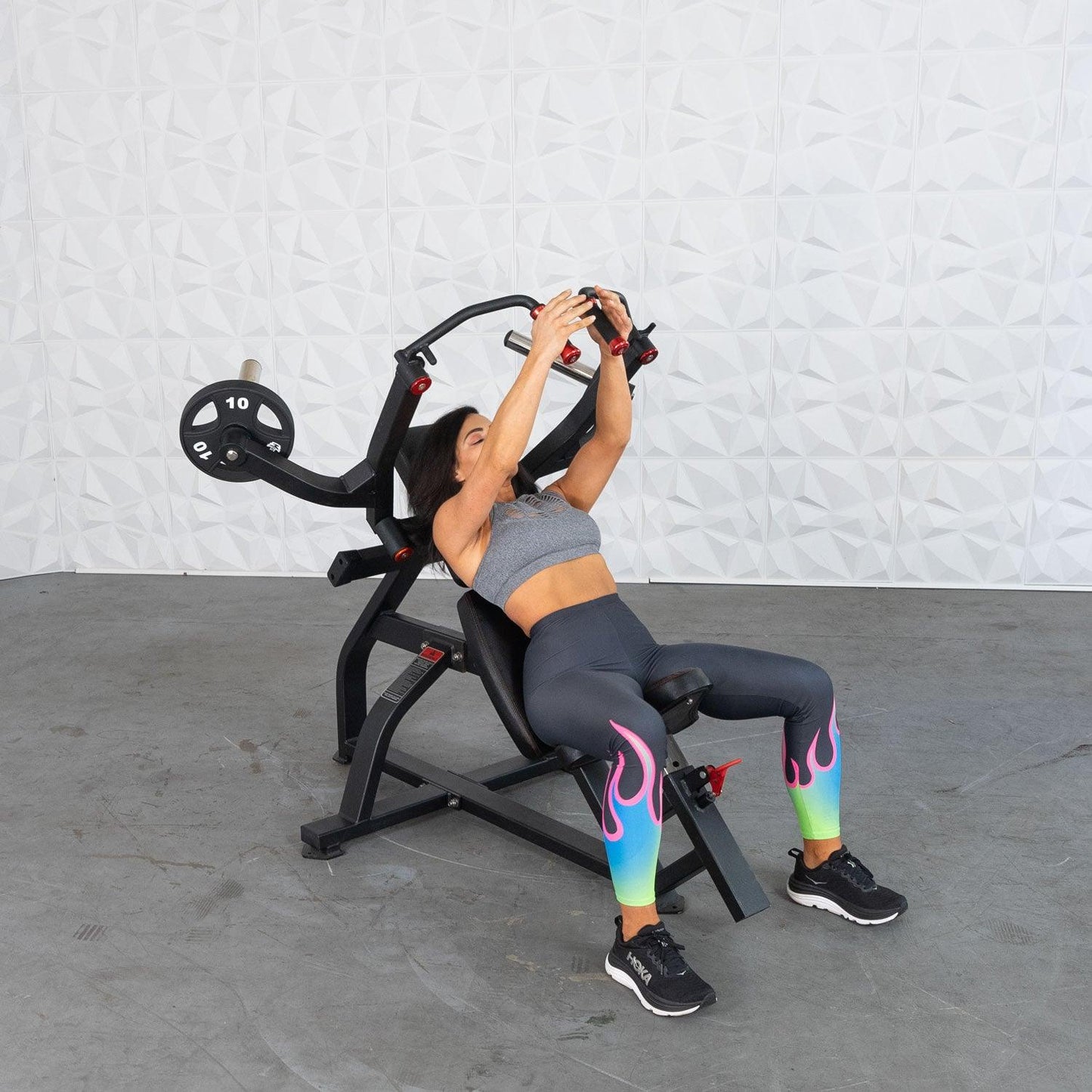 Excel Leverage Incline Pec Fly - Muscle D Fitness - Plate Loaded Chest - Piston Assisted Seat Adjustment