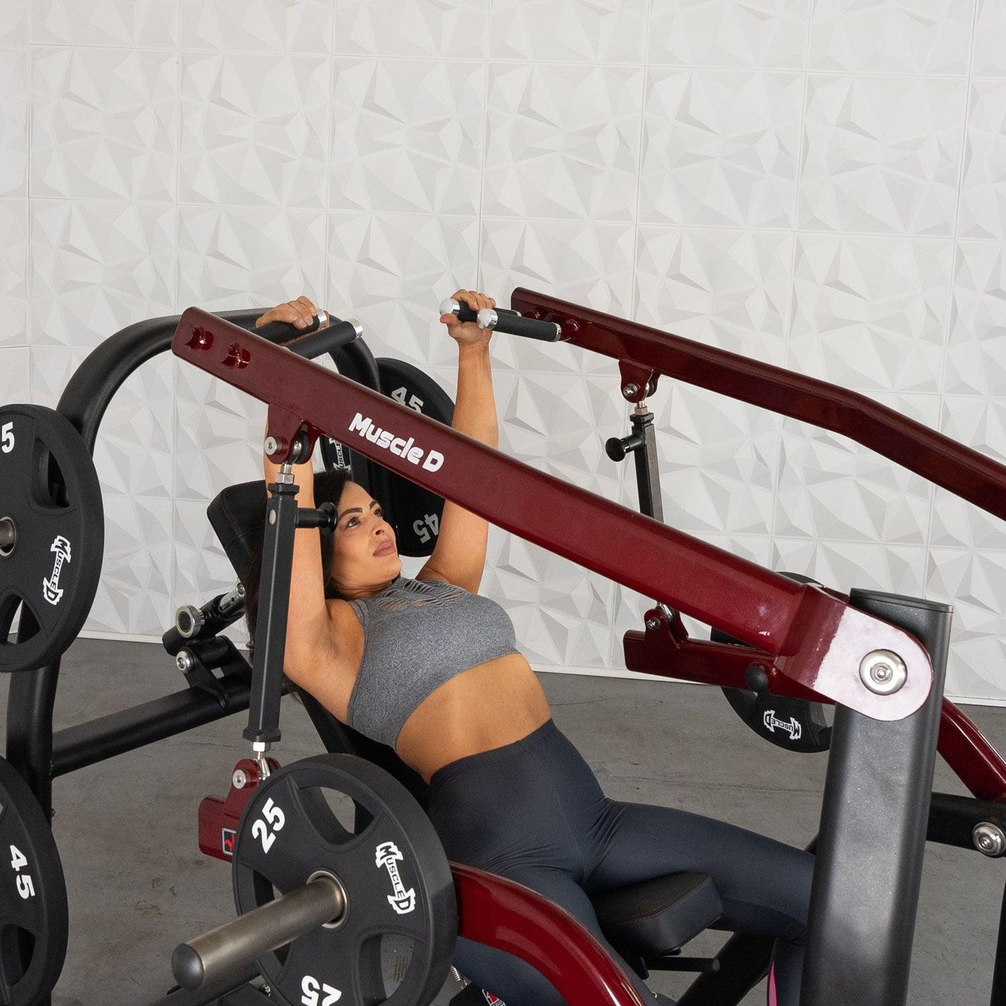 Pro Strength Incline Chest / Shoulder Press - Muscle D Fitness - Adjustable - Plate Loaded - Pec Delt Training