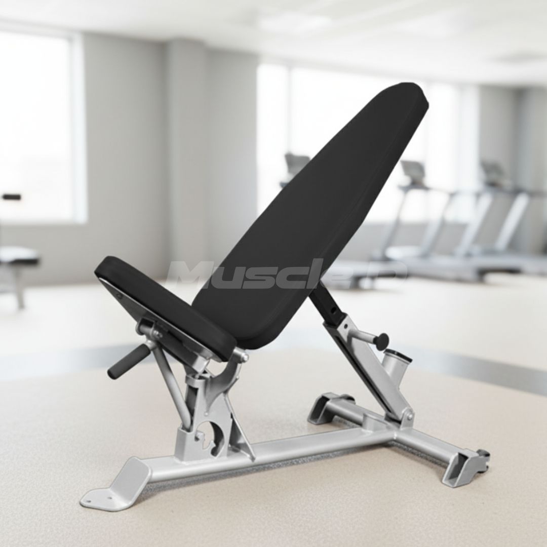 Flat to Incline Bench - Elite Series - Muscle D Fitness - 11 Gauge Steel - Commercial Upholstery - Seat and Back Adjustable