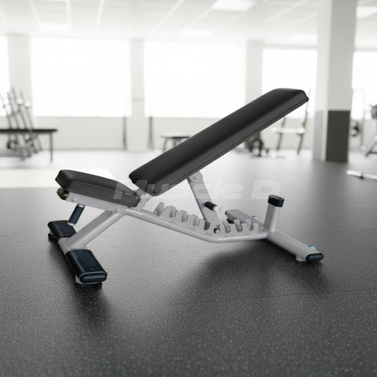 Flat to Incline Bench - Muscle D Fitness - 11 Gauge Steel - Commercial Upholstery - Seat and Back are Adjustable