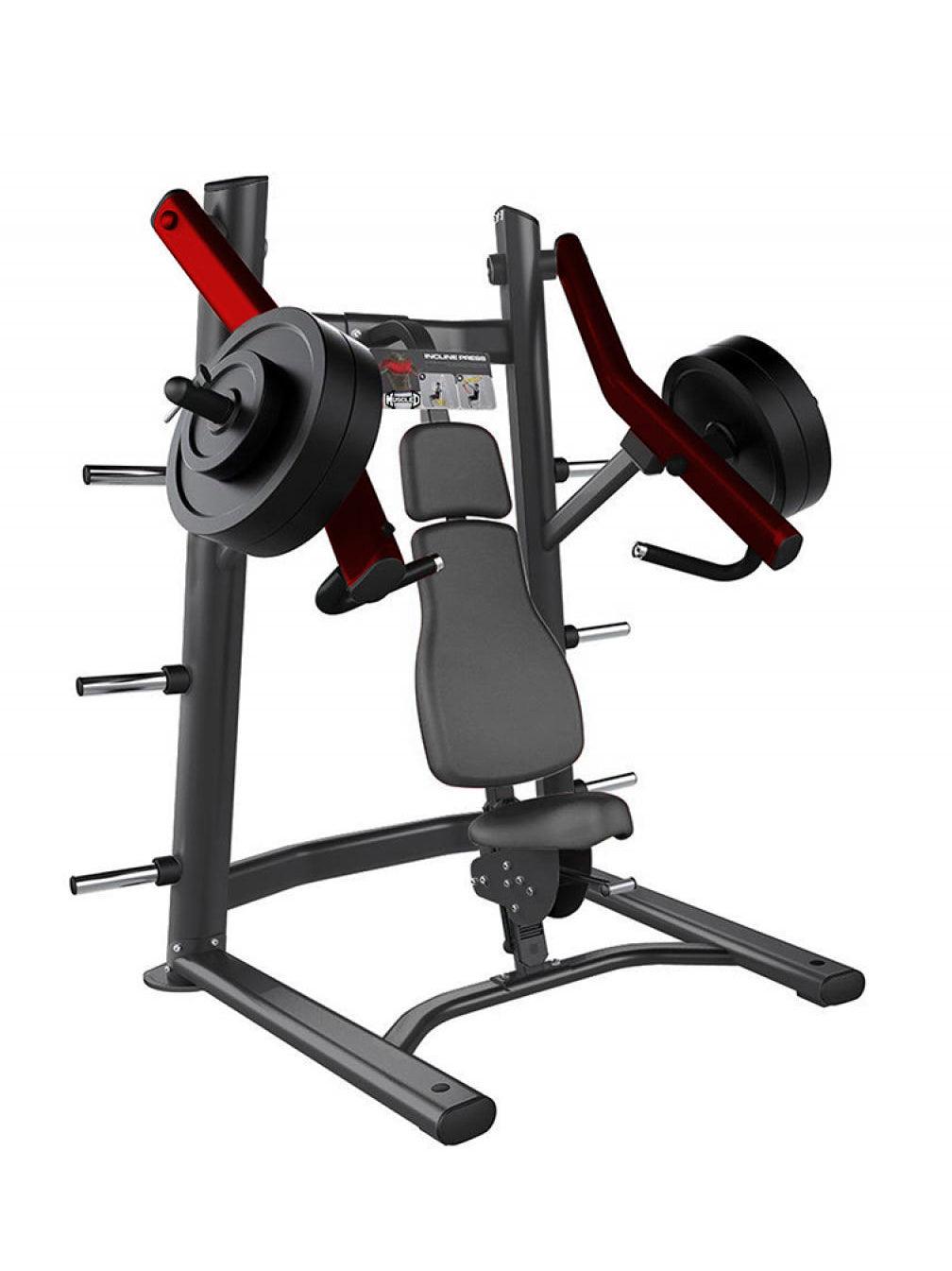 Elite Leverage Incline Chest Press - Muscle D Fitness - Commercial Grade - Adjustable Seat - Plate Loaded - Pec Workout