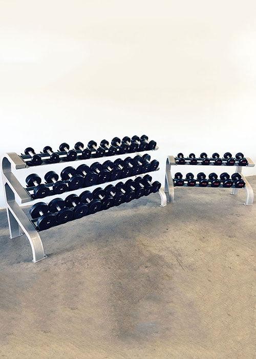 Three Tier 9 Pairs Dumbbell Rack - Muscle D Fitness -  Commercial Grade 3 Tier Dummbbell Rack