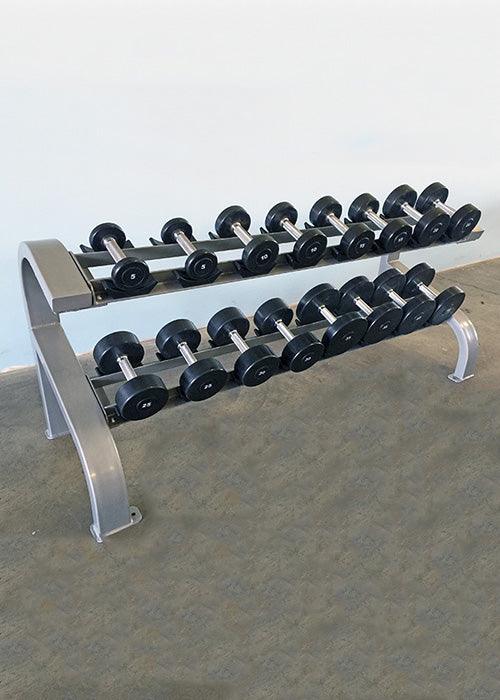 Two Tier 8 Pairs Dumbbell Rack - Muscle D Fitness - Durable 2 Tier 8 Pair Dumbbell Rack