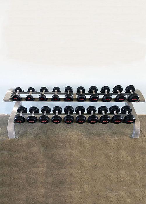 Two Tier 10 Pairs Dumbbell Rack - Muscle D Fitness - Durable 2 Tier 10 Pairs Dumbbell Rack