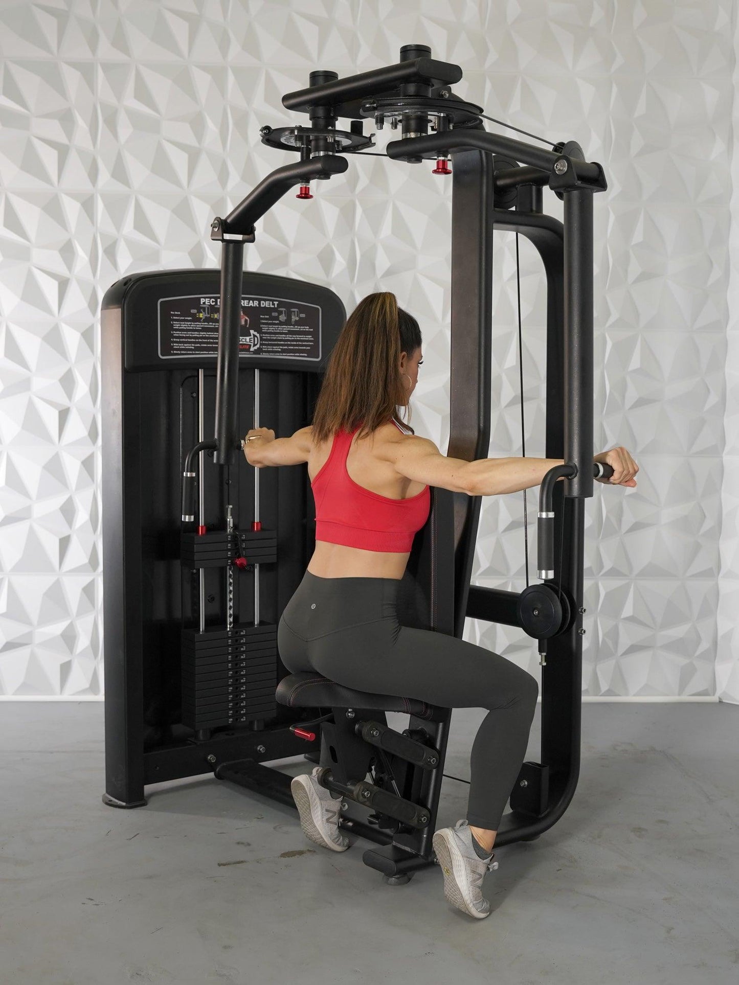 Elite Selectorized Pec Deck/Rear Delt - Muscle D Fitness - Commercial - Adjustable Seat - Pin Selectorized  Chest / Back Combo