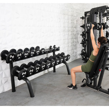Pro Urethane Dumbbells - Muscle D Fitness - Quality Knurled Handles - Solid Design