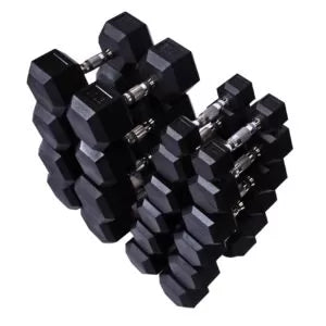 Rubber Hex Dumbbells 5-50 Lb set