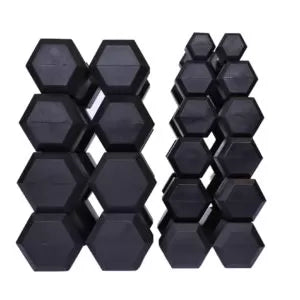 Rubber Hex Dumbbells 55-100 Lb set