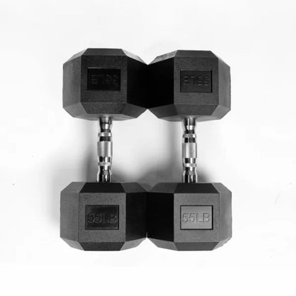 Rubber Hex Dumbbells 5-50 Lb set