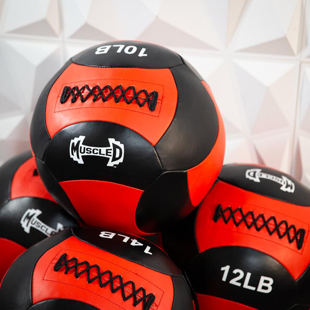 Medicine Ball / Wall Ball - Muscle D Fitness - Heavy Duty Stitching - Multi-Panel Design - 14" Diameter